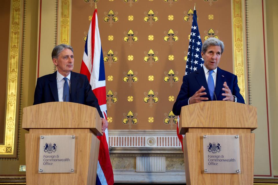  Partners ... Foreign Secretary Philip Hammond and US Secretary of State John Kerry warned against 'punishing' the UK