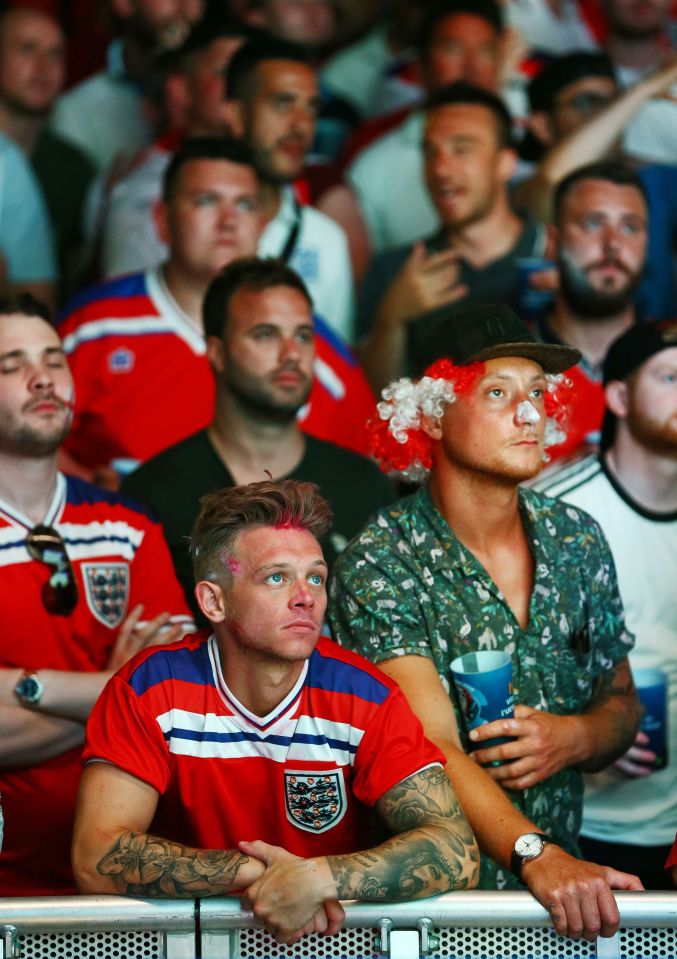  A glum looking England fanzone