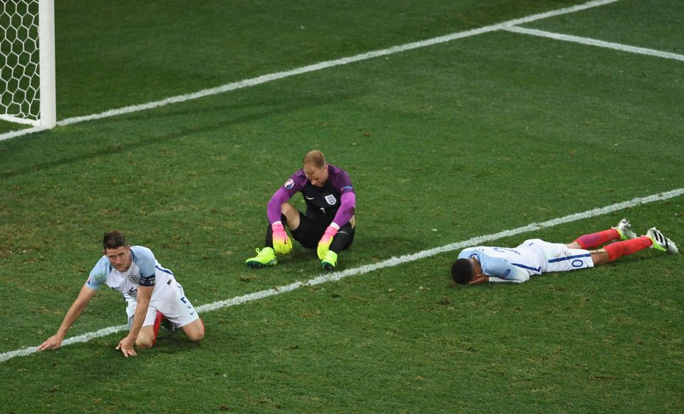 Joe Hart, Gary Cahill and Chris Smalling cannot believe England have lost to Iceland