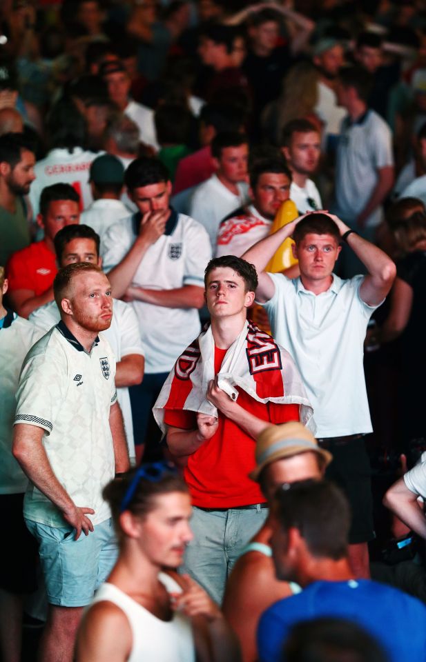  Inconsolable ... Three Lions fans had no idea just how bad their national team would be