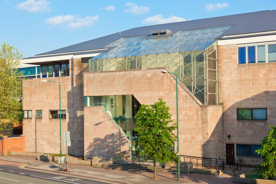 Nottingham crown court (pictured) heard that the accused recorded footage and took photos of the alleged rape and sent them on messaging app WhatsApp