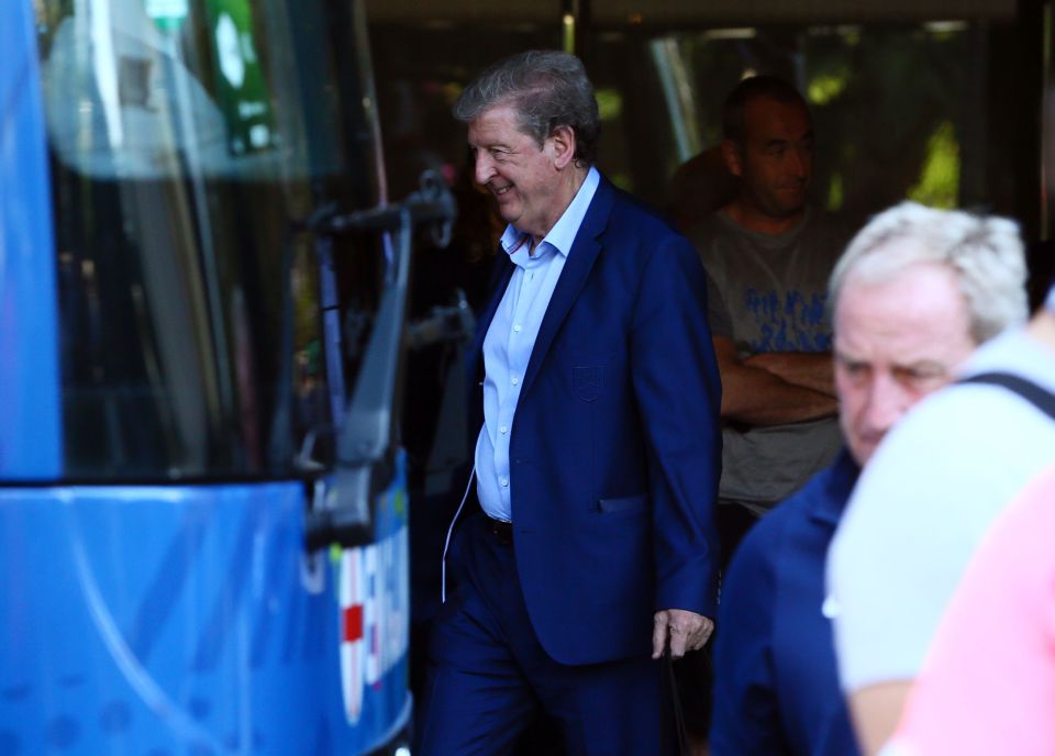  Roy Hodgson was spotted laughing as he left the Nice hotel