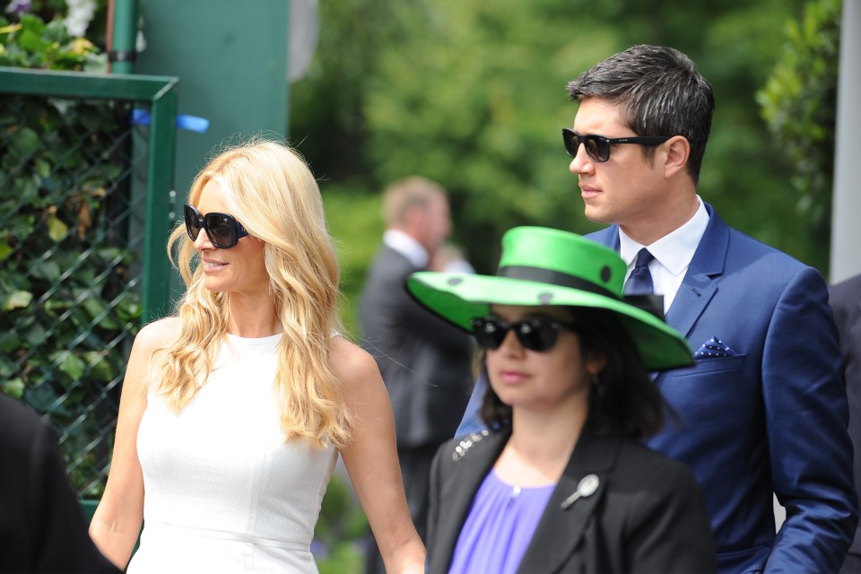  The couple held hands as they arrived for a days of tennis