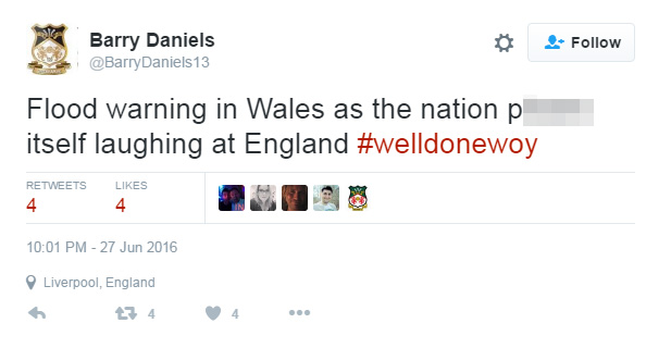  Welsh fans troll the English