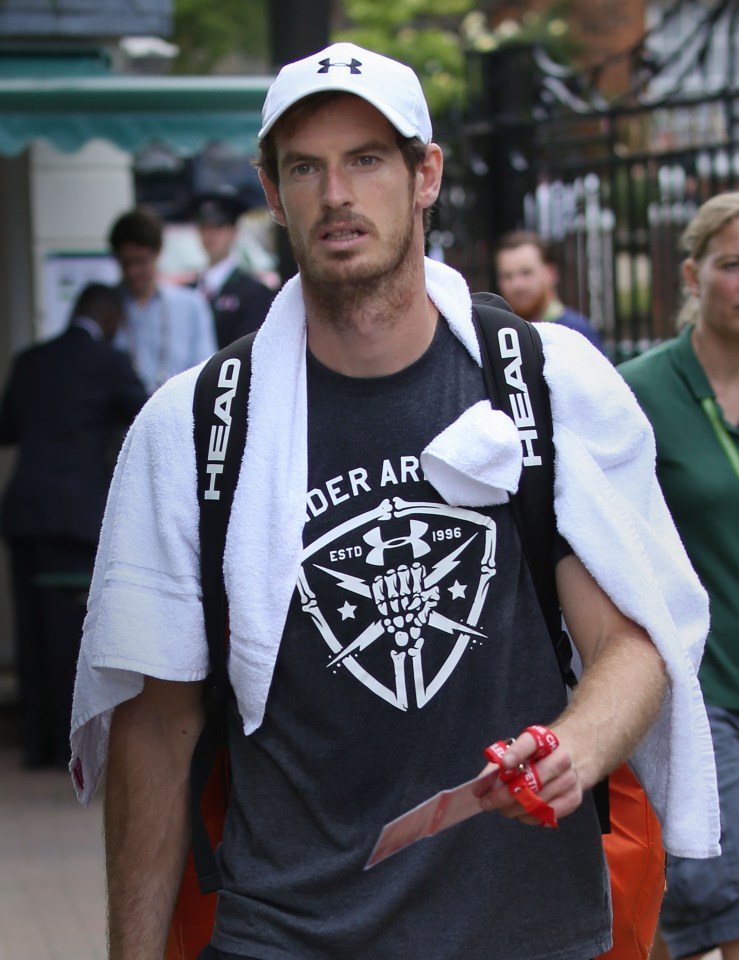  Andy Murray arrived separately to his daughter and wife but he certainly looked up for the challenge of today's match