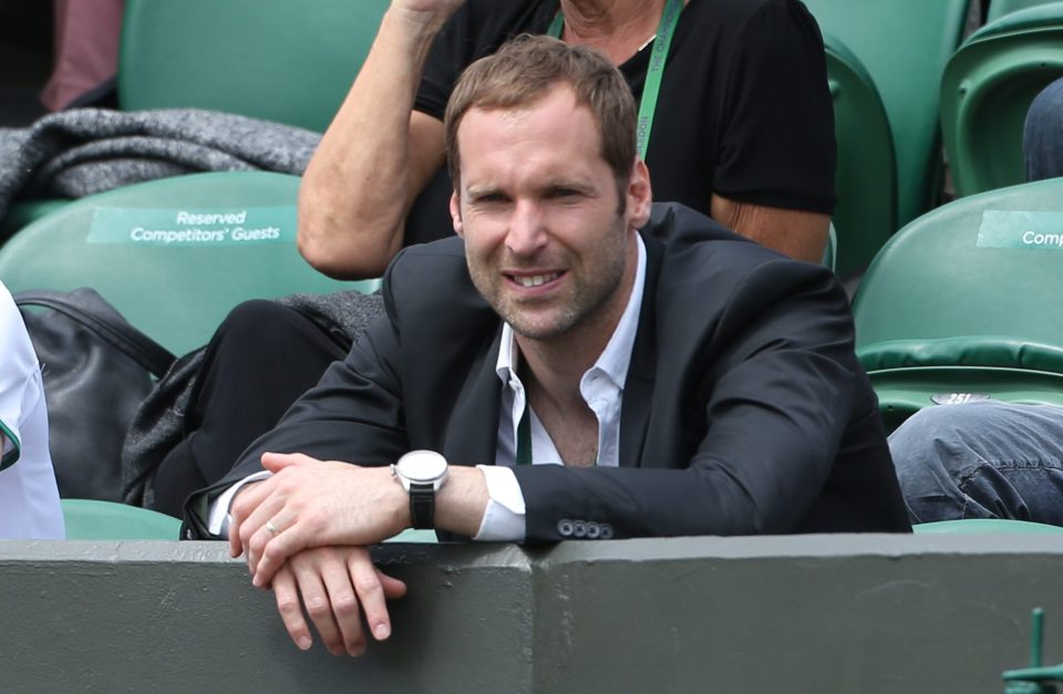  Arsenal goalkeeper Petr Cech was watching the action