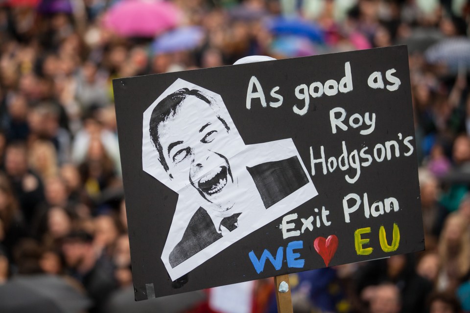  Many of the signs held and slogans chanted were aimed at Ukip and Nigel Farage