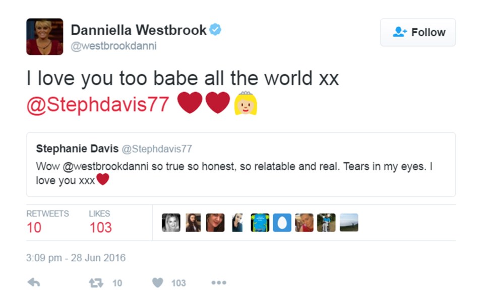  Danniella appreciated Stephanie's messages