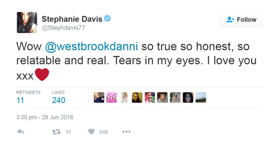  Steph cried as she watched Danniella reveal what happened to her on TV