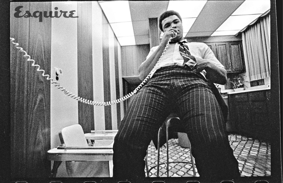 Muhammad Ali on the phone at his home in Philadelphia