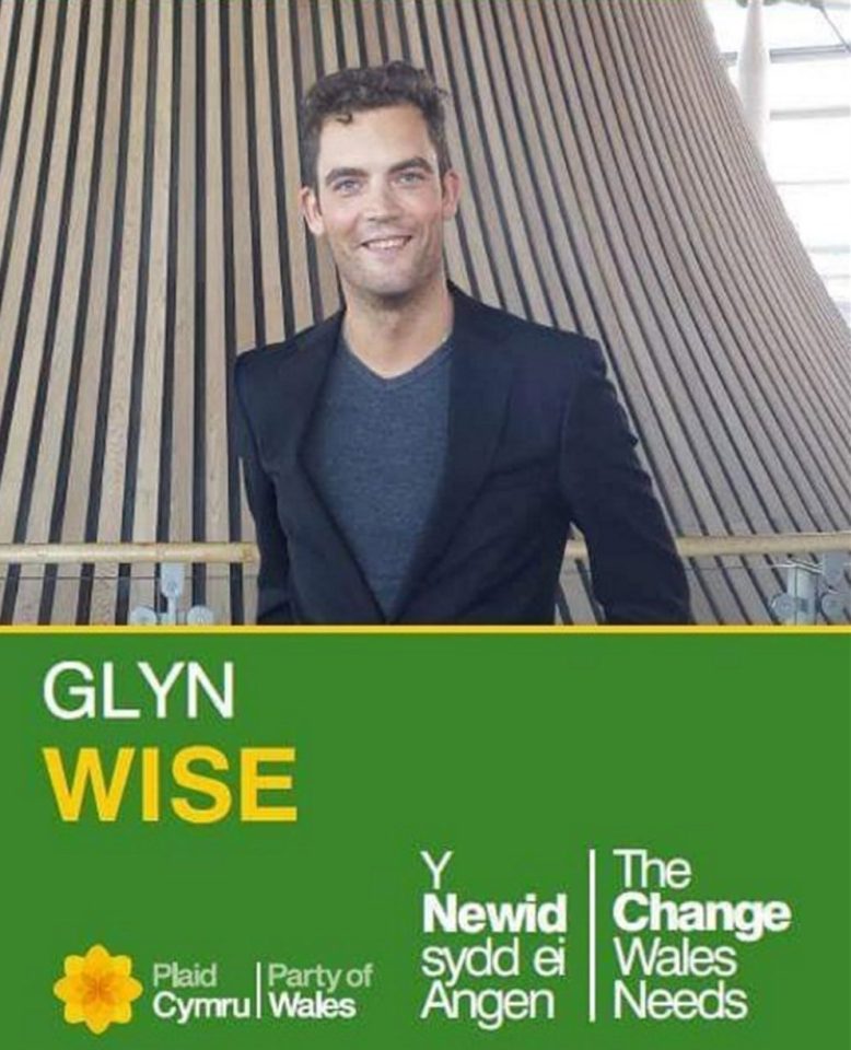  Earlier this year Glyn stood as Plaid Cymru's candidate in Cardiff Central