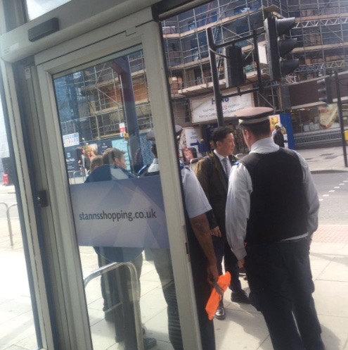  A shopper found himself surrounded by police and civil enforcement officers after accidentally dropping a receipt on the pavement