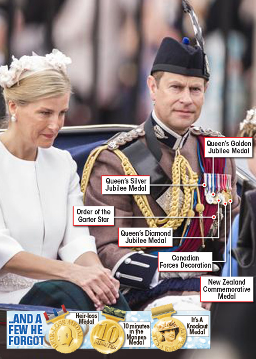  Edward and Sophie joined the trooping of the colour procession on Saturday