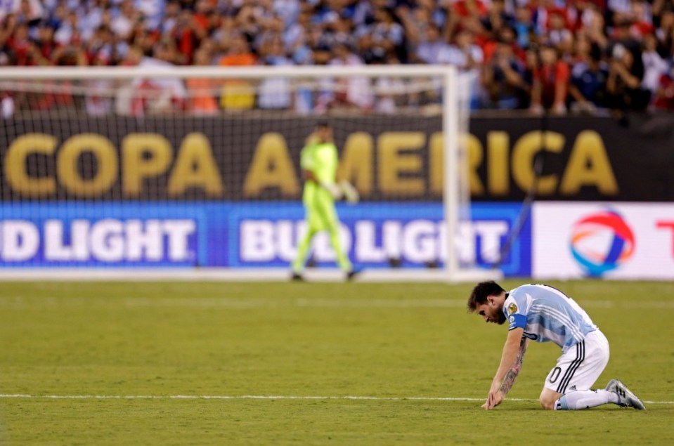  Lionel Messi is devastated after missing a penalty in Copa America final defeat