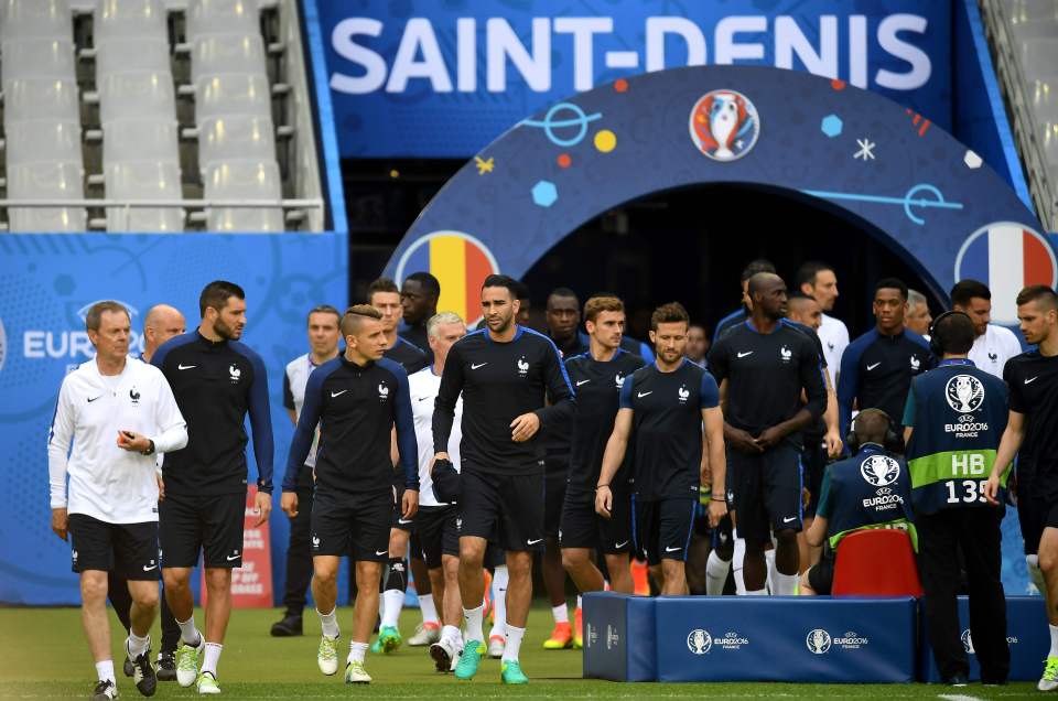  France's players arrive for training at the Stade de France ahead of Euro 2016