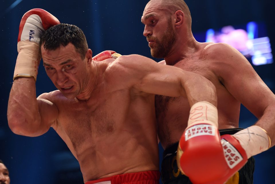  Tyson Fury stunned a below-par Klitschko in the first fight to clinch the titles