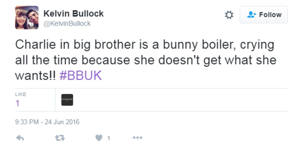  One even accused her of being a bunny boilerFans took to Twitter to call Charlie desperate and deluded