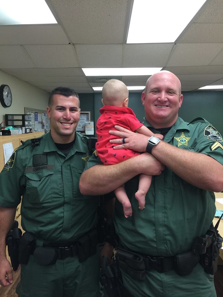  Officers from Pasco Sheriff County said they had been worried the man would start acting aggressively and did not want the baby to get hurt