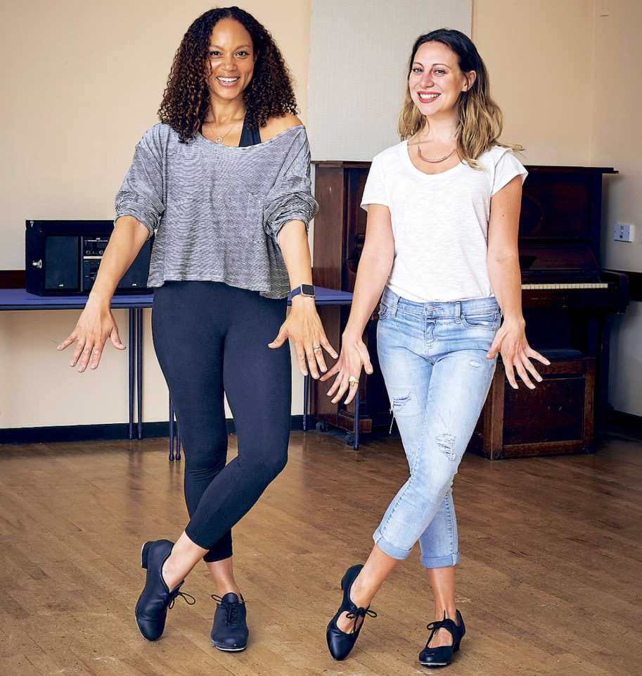  Writer Scarlett Russell caught up with actress Angela Griffin at a tap dancing class