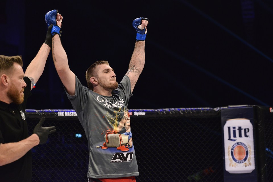  'The Cheesecake Assassin': Danny Mitchell claimed an impressive submission win over CJ Meeks on the preliminary card