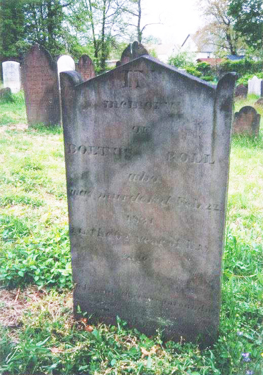  The gravestone of Baltus Roll situated near where the club now stands