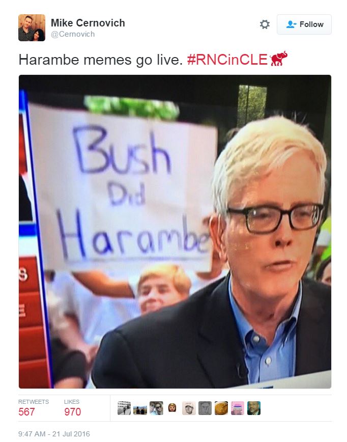  George W Bush was also jokingly (and falsely) linked to Harambe's death