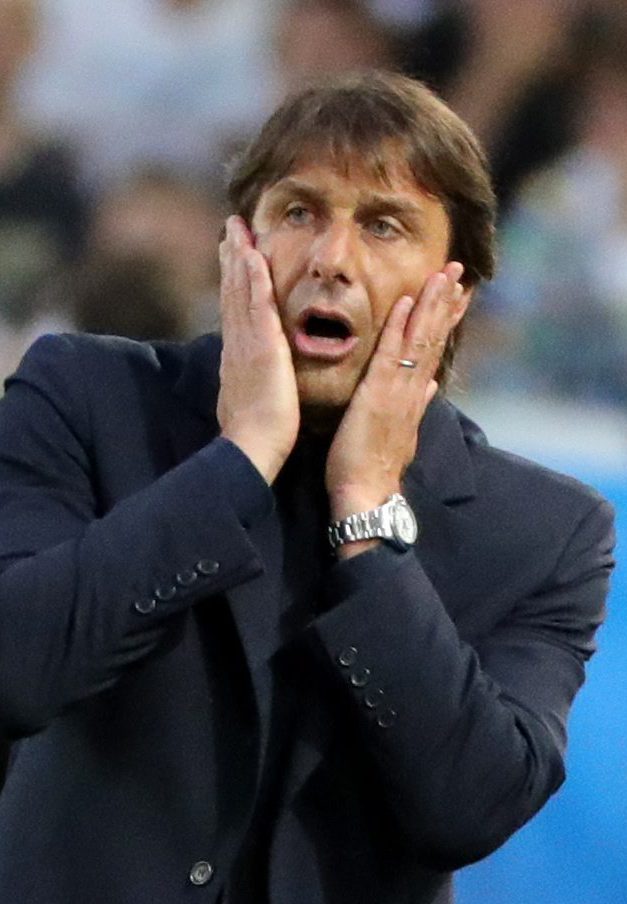  Conte cannot contain his emotions as Italy slug it out in defeat against Germany