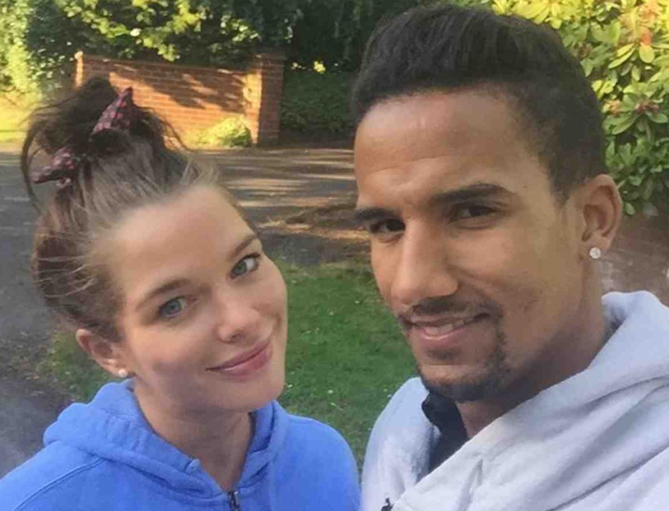 Helen Flanagan with her Aston Villa footballer boyfriend of seven years, Scott Sinclair, 27