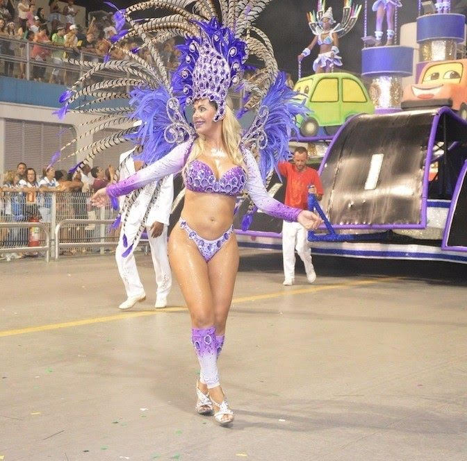  Bittencourt, pictured in elaborate carnival gear, is a former Miss Bum Bum winner