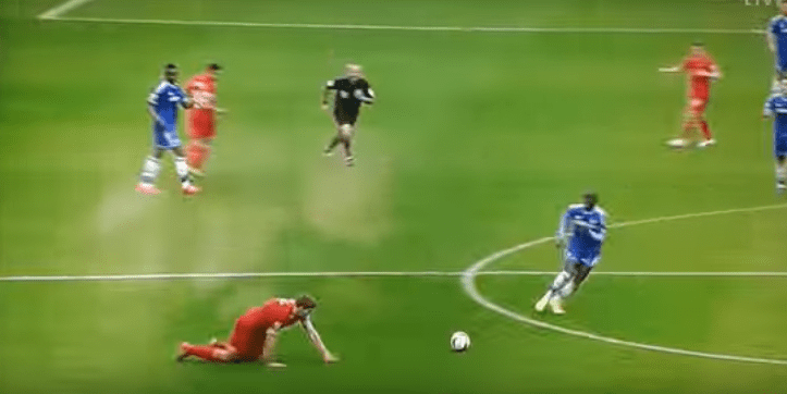 Gerrard famously slips letting Demba Ba in to score a decisive goal in 2014