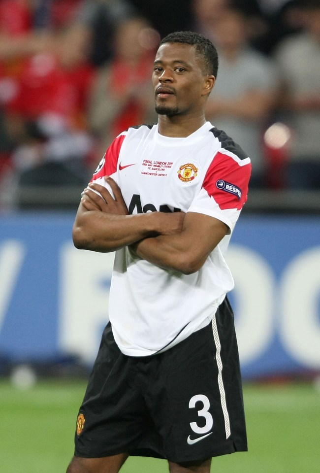 LONDON, ENGLAND - MAY 28: Patrice Evra of Manchester United shows his disappointment after the UEFA Champions League Final match between Barcelona and Manchester United at Wembley Stadium on May 28, 2011 in London, England. (Photo by Matthew Peters/Man Utd via Getty Images)