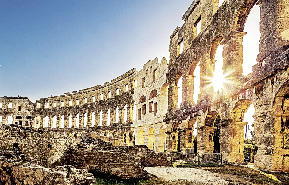 Pula's amphitheatre is one of only six surviving Roman amphitheatres