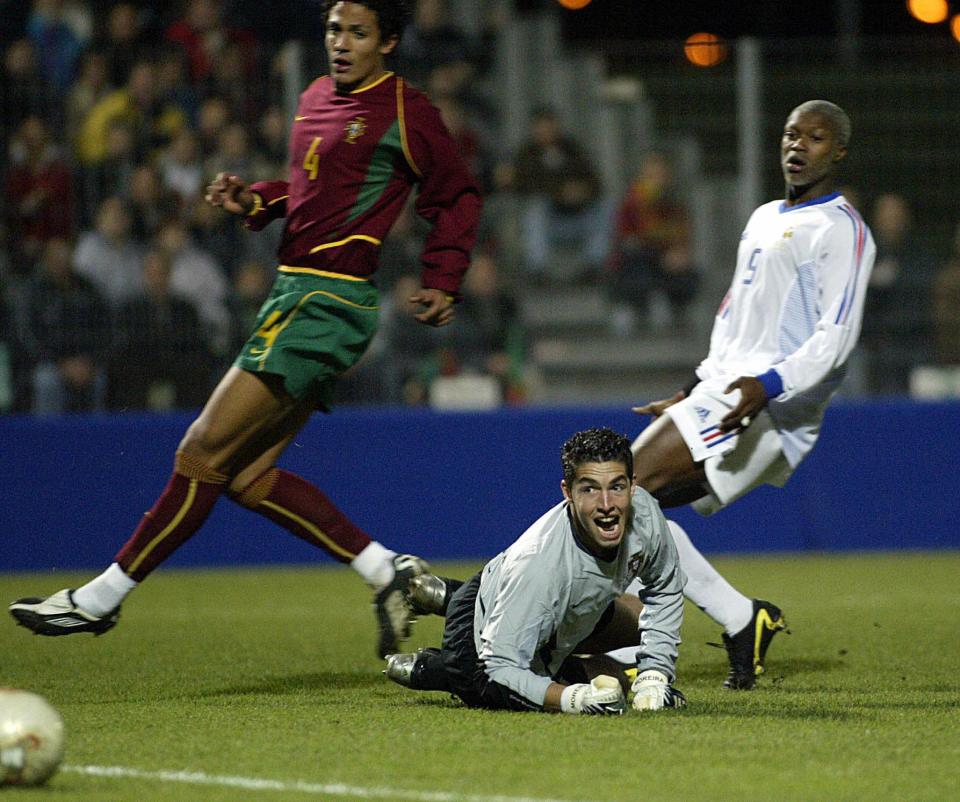  Djibril Cisse scores for France Under-21s against Portugal back in 2003