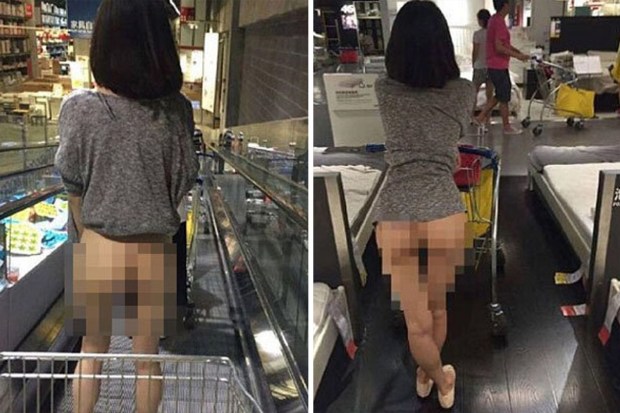 Woman shopping half NAKED in IKEA sends social media into meltdown