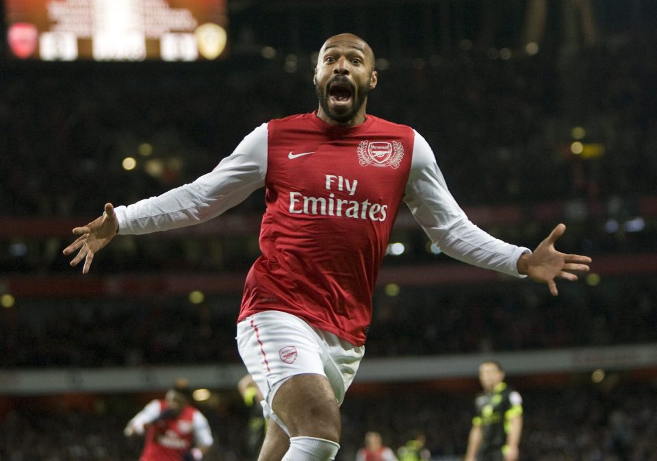  Henry made 369 appearances under Gunners boss Wenger in two stints