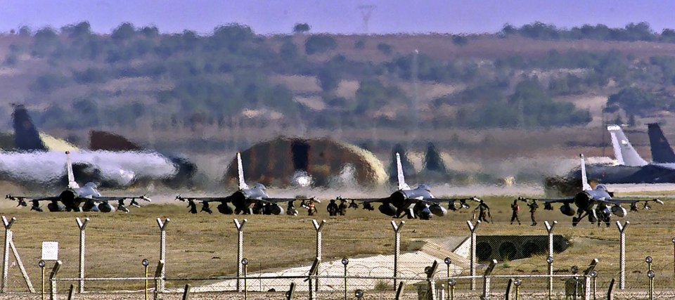  An airbase used to launch missions against ISIS and store nuclear weapons is on lockdown in Turkey