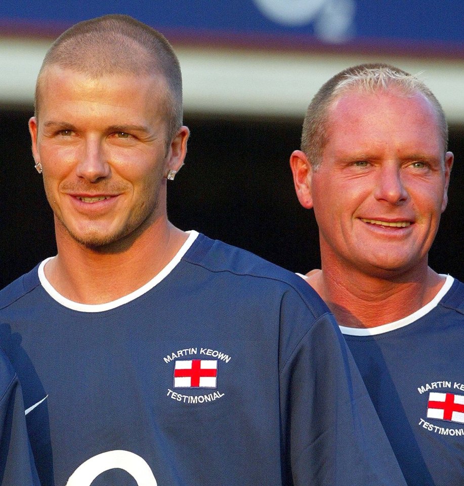  In his heyday ... Gazza with teammate David Beckham