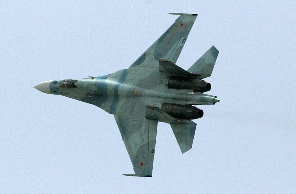  Russian fighter jets like the one above have been blamed for the bombing