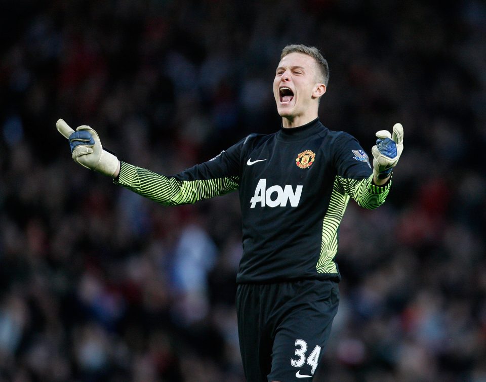  Goalkeeper Anders Lindegaard in happier times at Manchester United