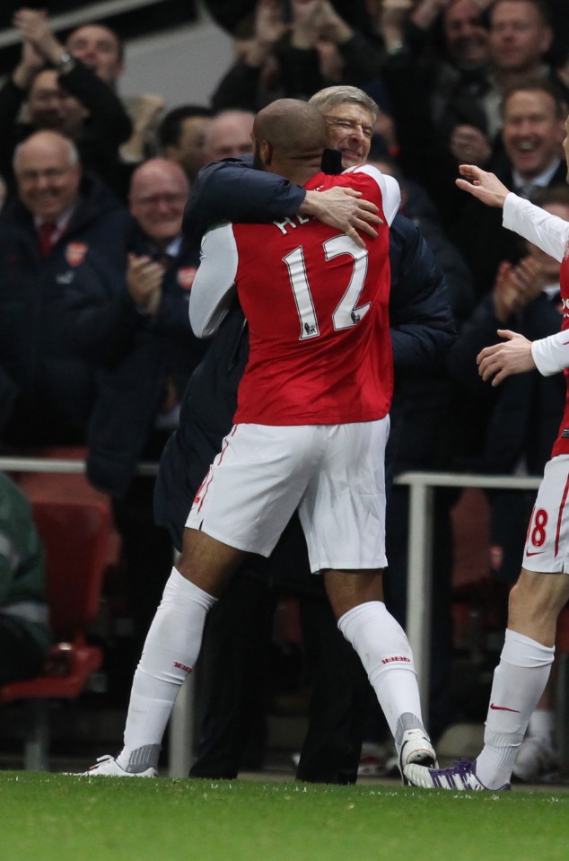  Henry celebrates one of two goals during his second stint at the club