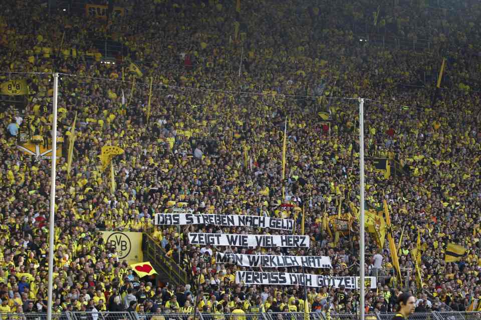  Dortmund fans told Gotze to p*** off during a match against Bayern