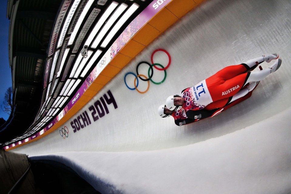  Austrian skeleton racers - who are not accused of any wrongdoing - race at the Sochi 2014 Games