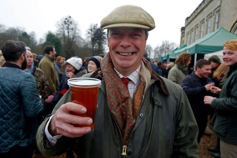  Nigel Farage is often seen with a pint in his hand