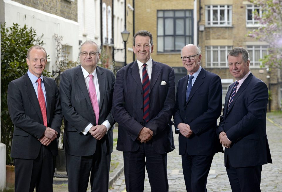  Sir Sebastian Roberts (centre) pictured with other members of the Military Mutual board