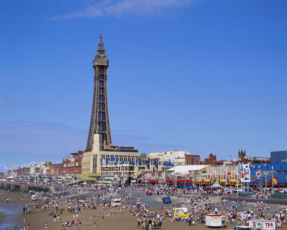  Iconic ... Blackpool Tower beside the Pleasure Beach - one of the UK's most popular attractions