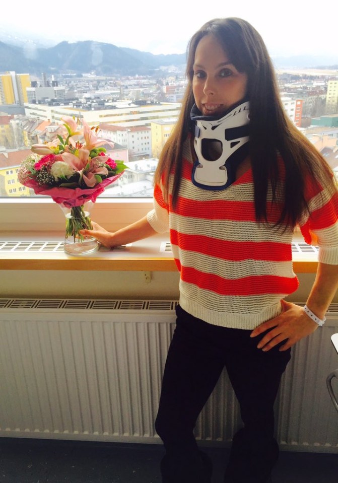  Olympic bronze medal-winning gymnast Beth Tweddle ended up in a neck brace during the show