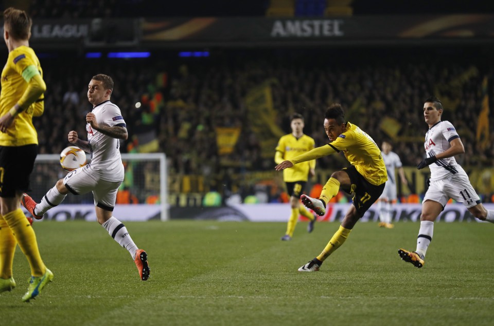  Pierre-Emerick Aubameyang also played Tottenham in the Europa League