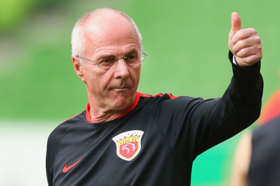  Sven-Goran Eriksson is currently in charge of Chinese side Shanghai SIPG