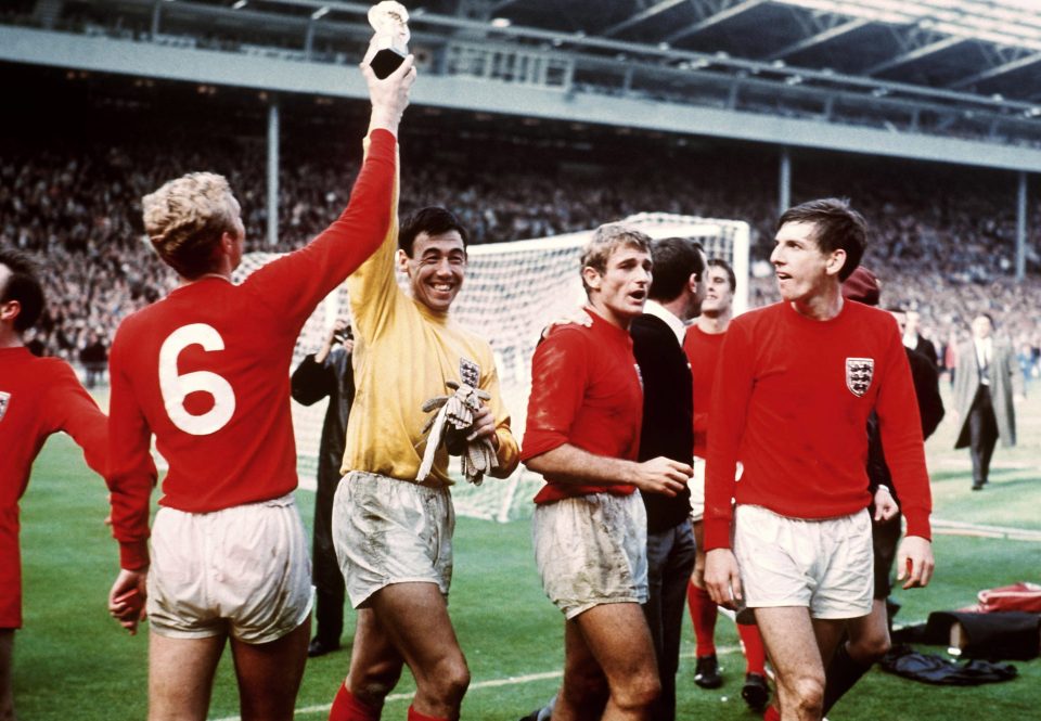 Banks revels in extra-time victory over West Germany at Wembley in the summer of 66