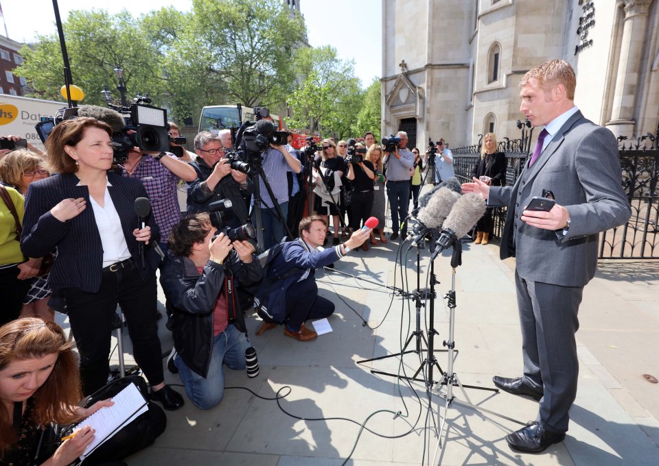  Jon Platt talks to the press outside the High Court after its ruling in his favour